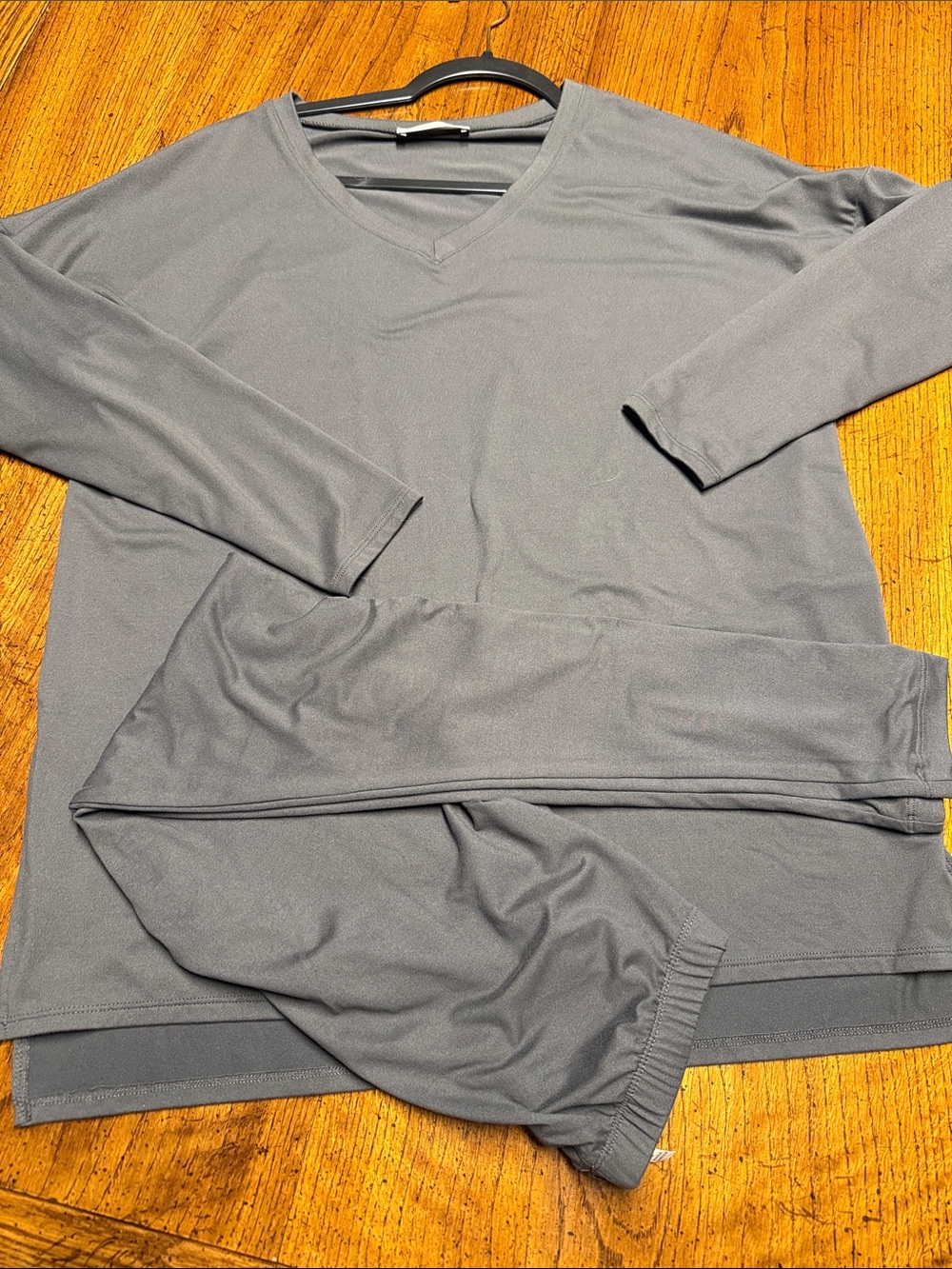 Zenana Outfitters Grey V-Neck Lounge Set